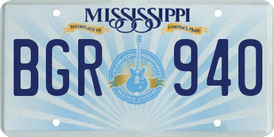 MS license plate BGR940