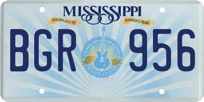 MS license plate BGR956