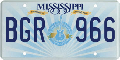MS license plate BGR966