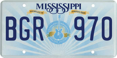 MS license plate BGR970