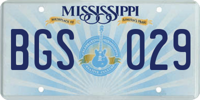 MS license plate BGS029