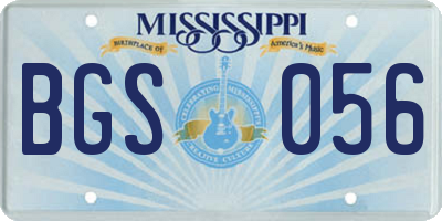 MS license plate BGS056