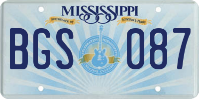 MS license plate BGS087
