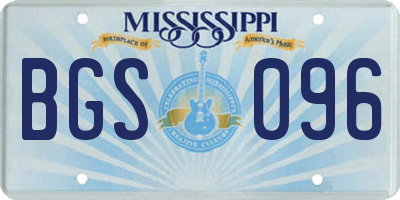 MS license plate BGS096