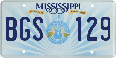 MS license plate BGS129