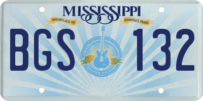 MS license plate BGS132