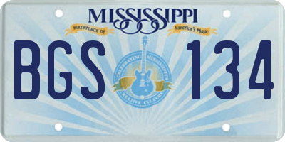 MS license plate BGS134