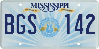 MS license plate BGS142