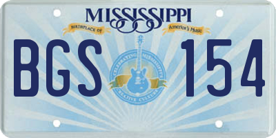 MS license plate BGS154