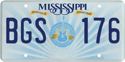 MS license plate BGS176