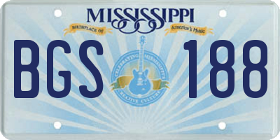 MS license plate BGS188