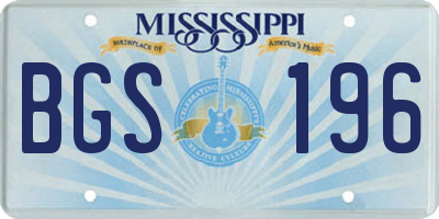 MS license plate BGS196