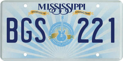 MS license plate BGS221