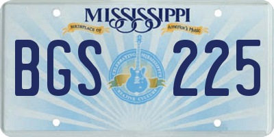 MS license plate BGS225