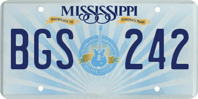 MS license plate BGS242