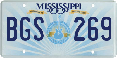 MS license plate BGS269