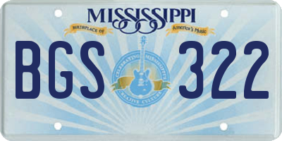 MS license plate BGS322