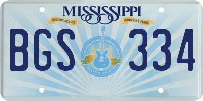 MS license plate BGS334