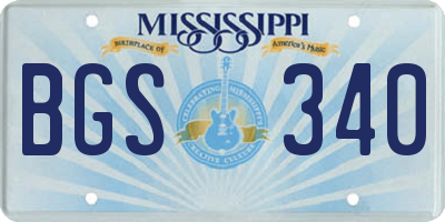 MS license plate BGS340