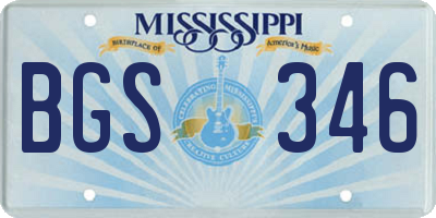 MS license plate BGS346