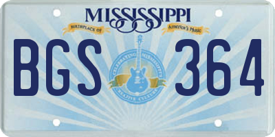 MS license plate BGS364