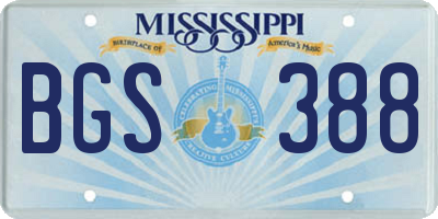 MS license plate BGS388
