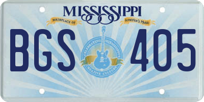 MS license plate BGS405