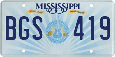 MS license plate BGS419