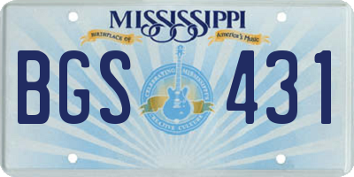 MS license plate BGS431