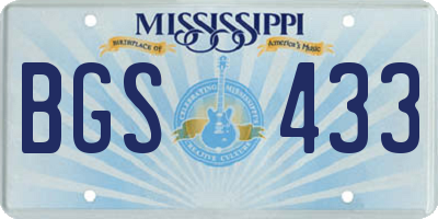 MS license plate BGS433