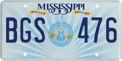 MS license plate BGS476