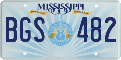 MS license plate BGS482