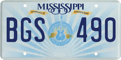 MS license plate BGS490