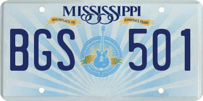 MS license plate BGS501