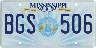 MS license plate BGS506