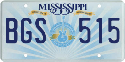 MS license plate BGS515
