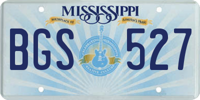 MS license plate BGS527