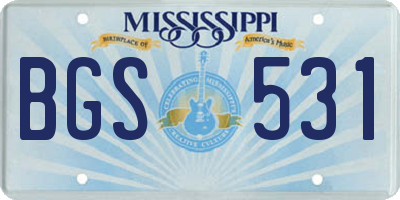 MS license plate BGS531
