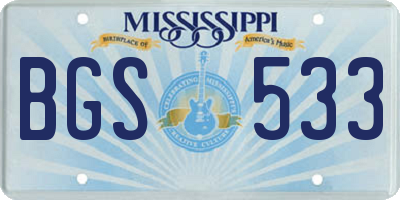 MS license plate BGS533