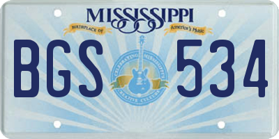 MS license plate BGS534