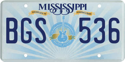 MS license plate BGS536