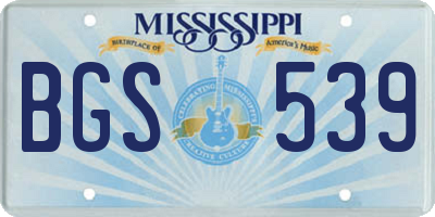 MS license plate BGS539