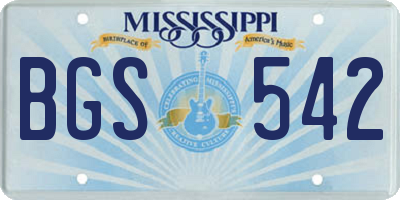 MS license plate BGS542