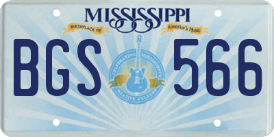 MS license plate BGS566