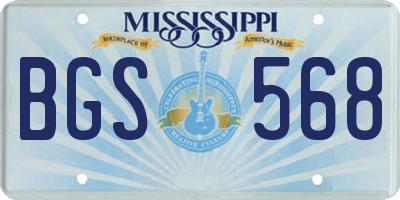 MS license plate BGS568
