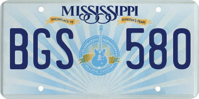 MS license plate BGS580