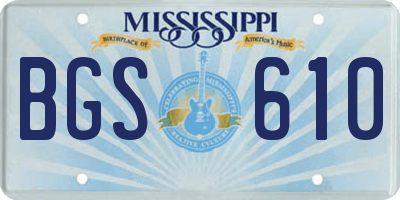 MS license plate BGS610