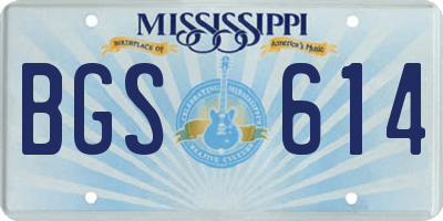 MS license plate BGS614