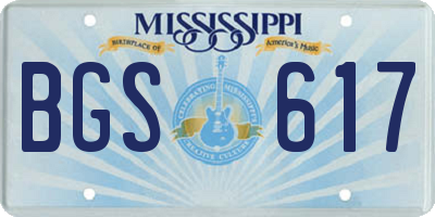 MS license plate BGS617