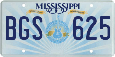 MS license plate BGS625